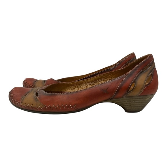 Pikolinos Red & Brown Leather Bohemian Slip On Comfort Shoes Women’s 42 - Picture 6 of 13